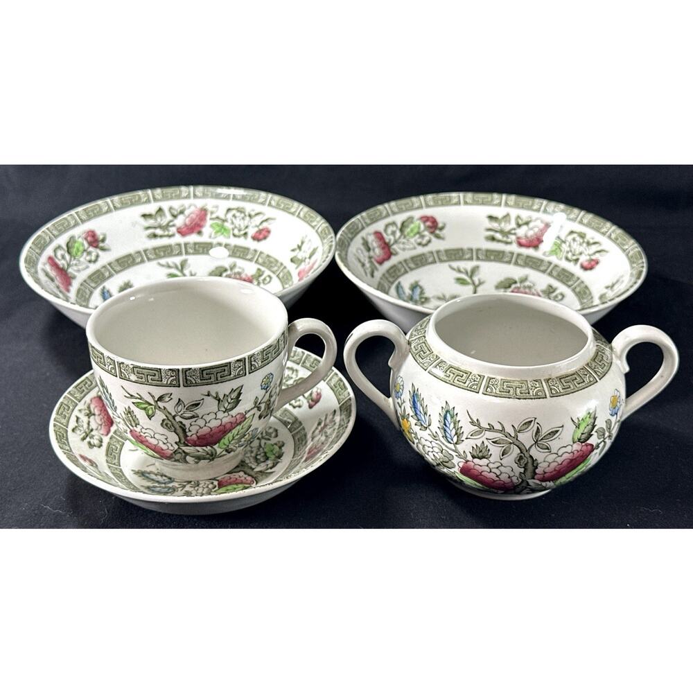 Ridgway Indian Tree Tea Set Cup Saucer Sugar Bowls Staffordshire England